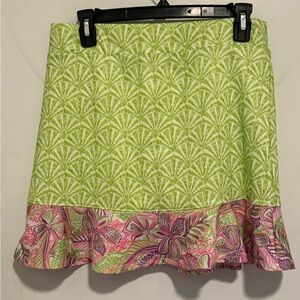 Stella Parker Golf Collection Green and Pink Patterned Women's Skirt